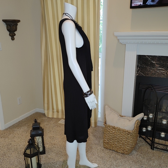 SINEQUANONE PARIS BEADED DRAPE FRONT DRESS 3/US L - Picture 3 of 9